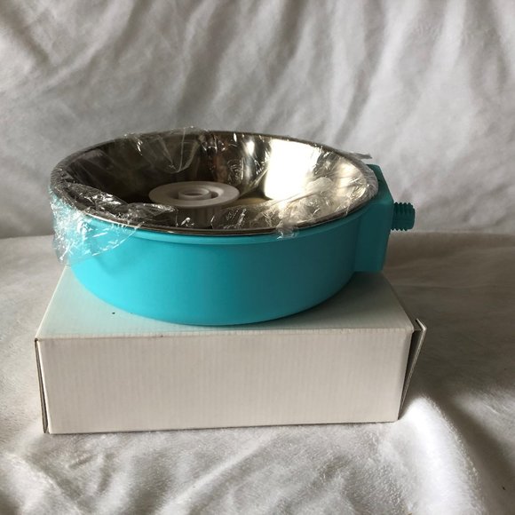 Brand New Blue Hanging  Dog Bowl for Crate - Picture 1 of 2